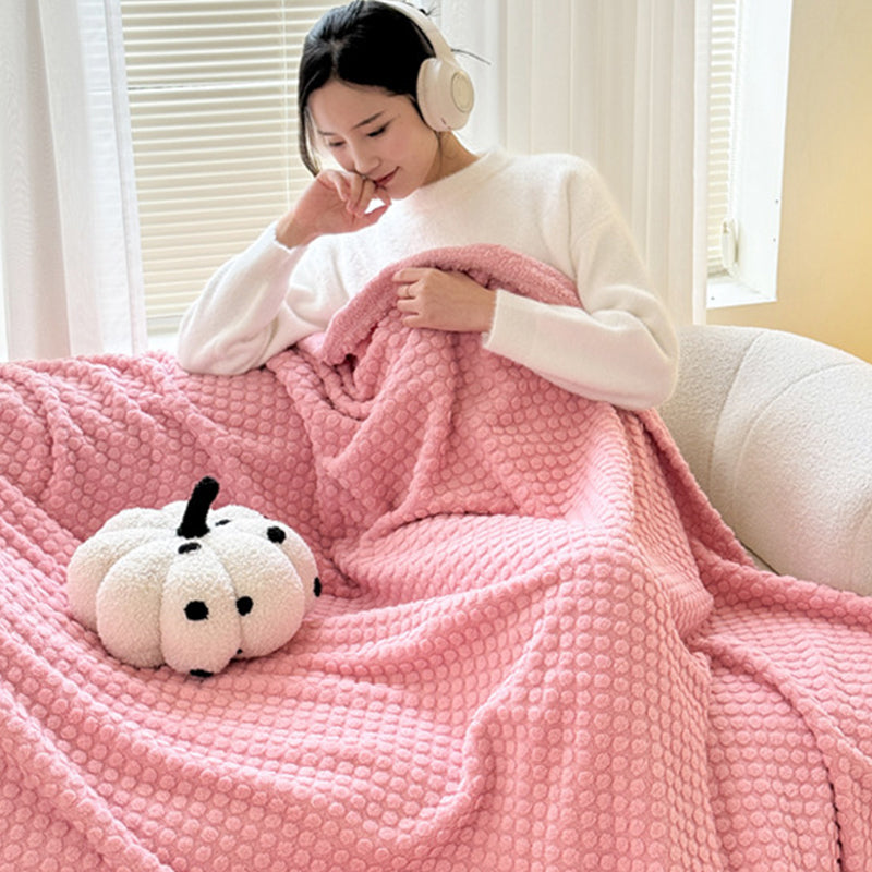 SJEHOME Coral Fleece Blanket 3D Plush Throws for Couch all-season Milk Nap Blanket,(Pink,50"x60")