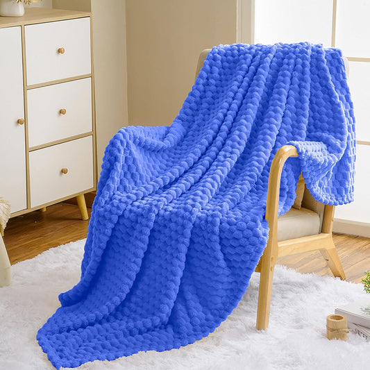 SJEHOME Blue Throw Blanket Lap Rugs for Couch Sofa,Lightweight Plush Soft Fleece Blankets,50x70 Inches