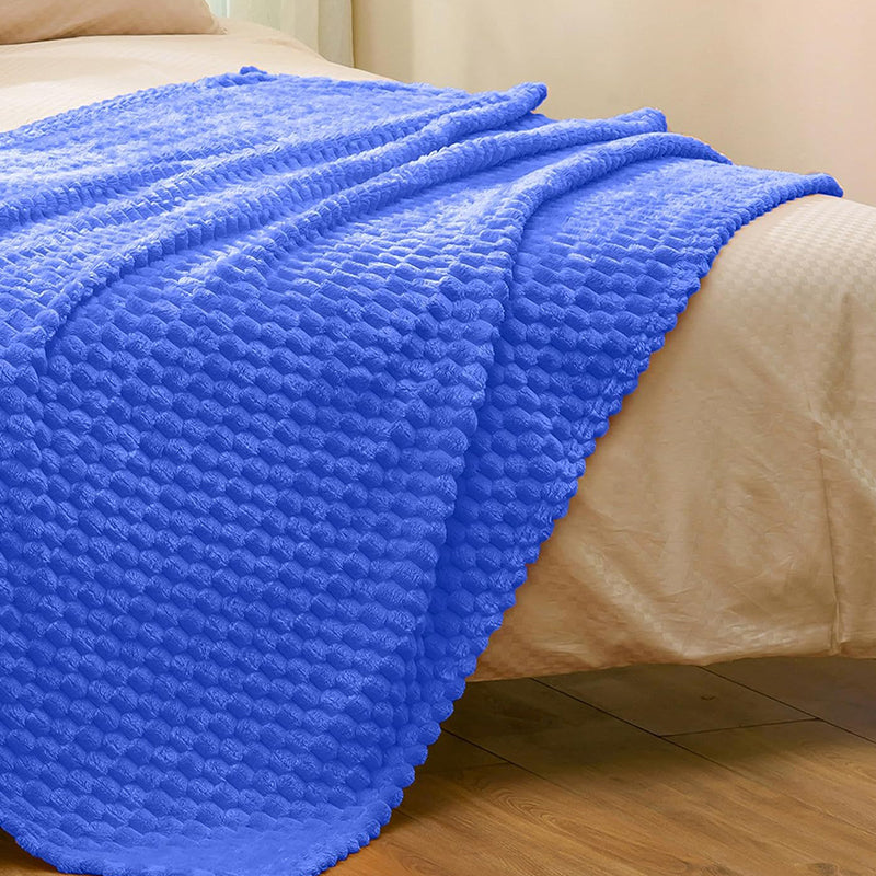 SJEHOME Blue Throw Blanket Lap Rugs for Couch Sofa,Lightweight Plush Soft Fleece Blankets,50x70 Inches