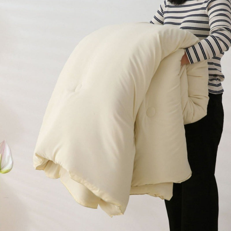 SJEHOME Raw Cotton Soybean Fiber Quilts core All-season Cotton Quilt Air Conditioning Quilt,White, Queen 88 x 88 Inches