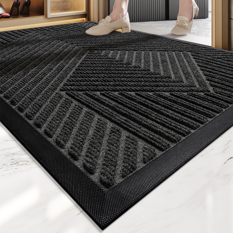 SJEHOME Front Door Mats Indoor Outdoor Entrance Sturdy Natural Rubber, Fade Resistant, Low Profile, Easy Clean Patio Porch Entryway Mat, 29x18