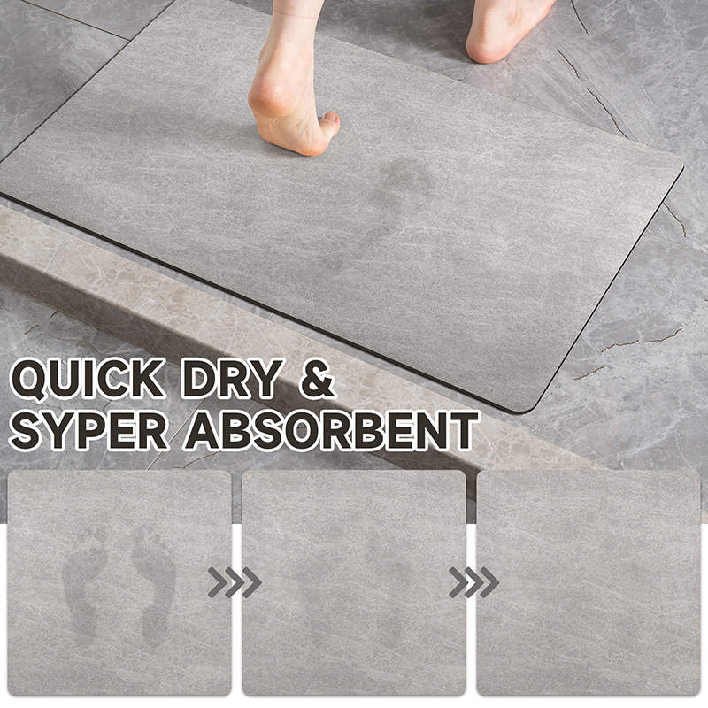 SJEHOME Bath Mats Household Non-slip Mat Absorbent and Quick-drying Mat for Shower Floor,23x15 Mat, Gray