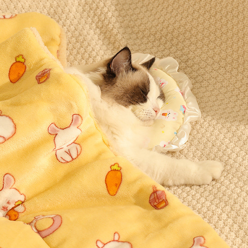 SJEHOME Pet Blankets for Dog Puppy Cat Soft Plush Fleece  Pet Blankets for Bed   (Small 23x16")