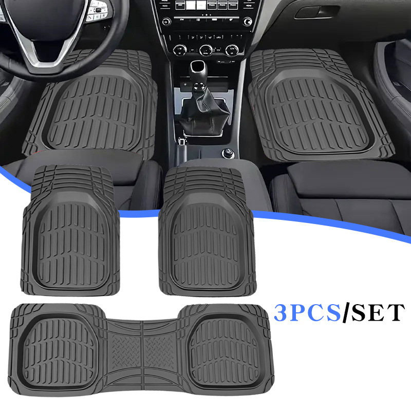 SJEHOME Vehicle Carpets Heavy Rubber Car Floor Mats Deep Waterproof Car Mats for Car SUV,Black