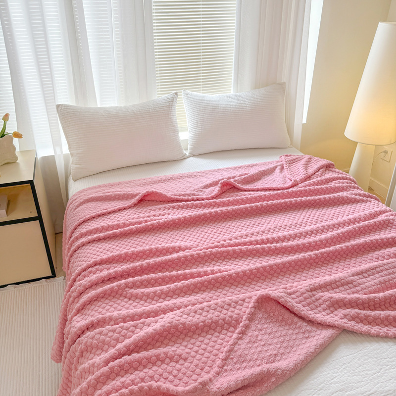 SJEHOME Coral Fleece Blanket 3D Plush Throws for Couch all-season Milk Nap Blanket,(Pink,50"x60")
