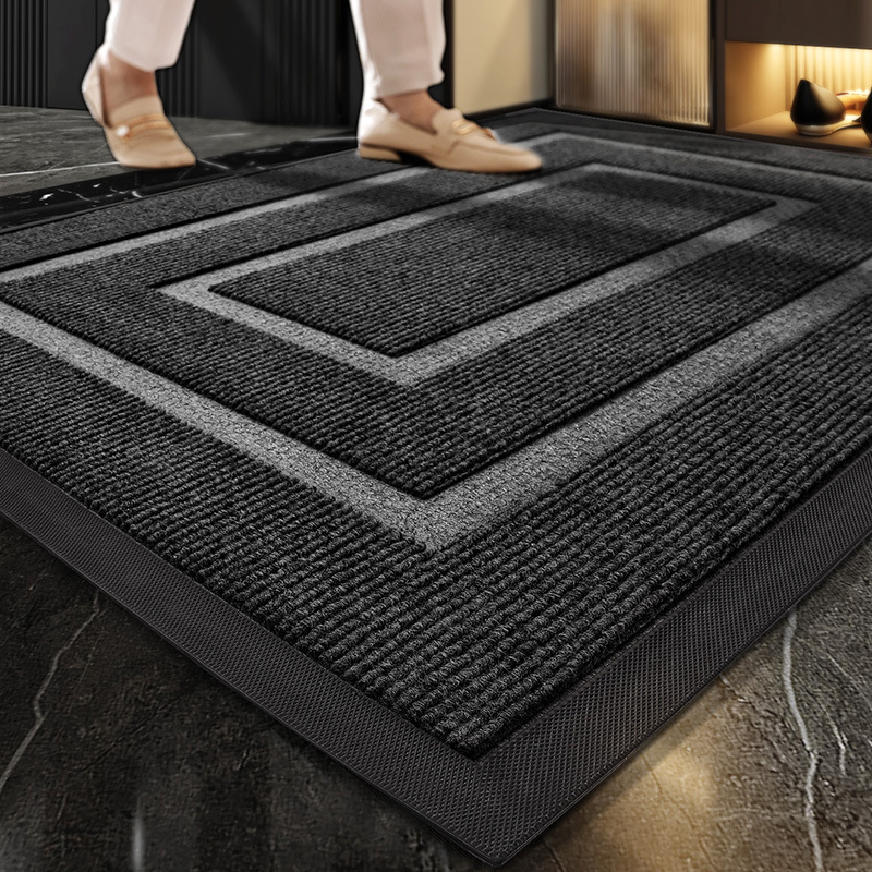 SJEHOME Front Door Mats Indoor Outdoor Entrance Sturdy Natural Rubber, Fade Resistant, Low Profile, Easy Clean Patio Porch Entryway Mat, 29x18
