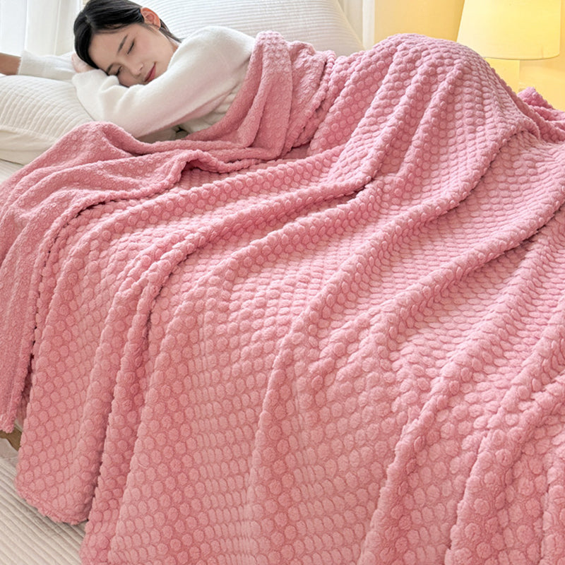 SJEHOME Coral Fleece Blanket 3D Plush Throws for Couch all-season Milk Nap Blanket,(Pink,50"x60")