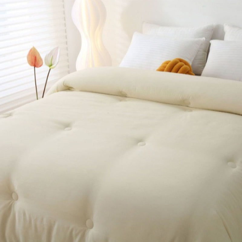 SJEHOME Raw Cotton Soybean Fiber Quilts core All-season Cotton Quilt Air Conditioning Quilt,White, Queen 88 x 88 Inches