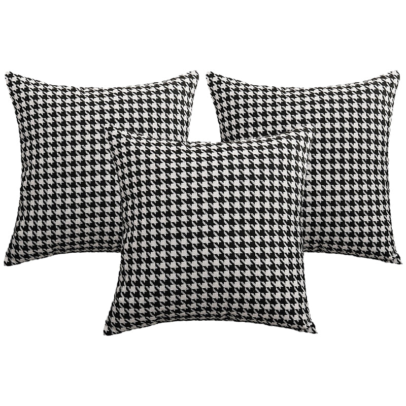 SJEHOME 3 Piece Sofa Cushion Covers Individual Covers for Cushions,Black and White Checkered